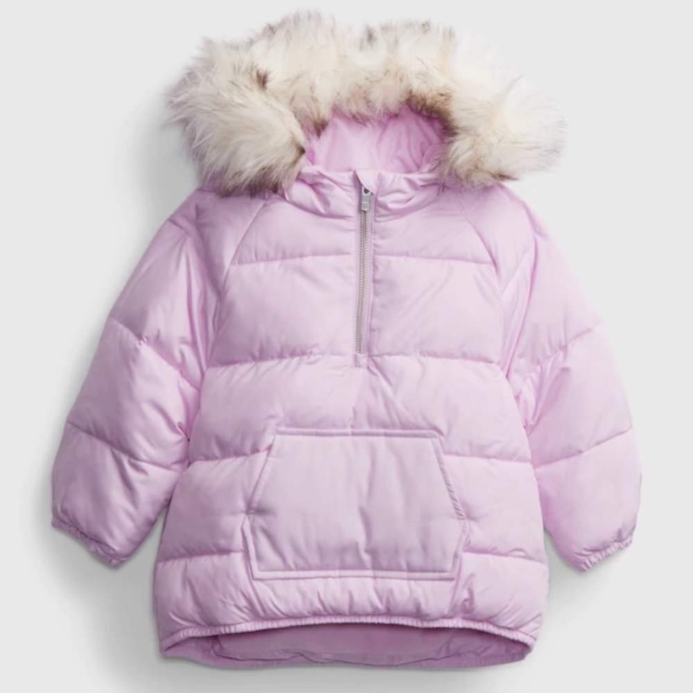 GAP Toddler ColdControl Pink/Purple Puffer Hood - Picture 2 of 5